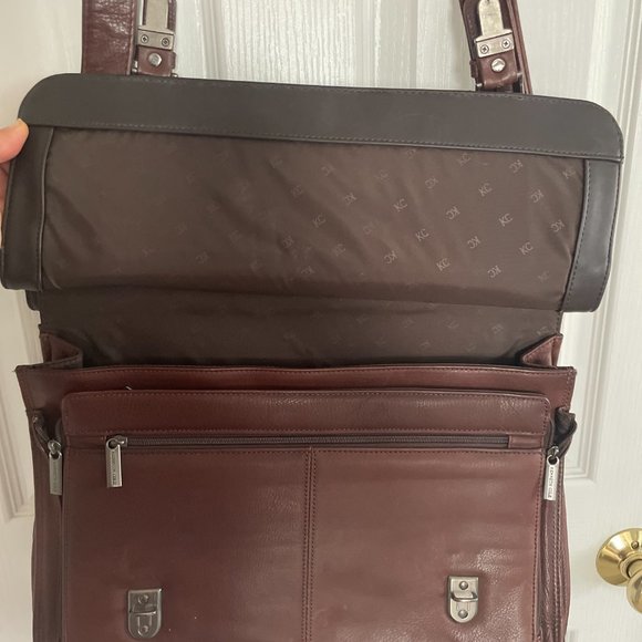 Kenneth Cole Brown Leather Messenger Satchel/Briefcase - Picture 8 of 14